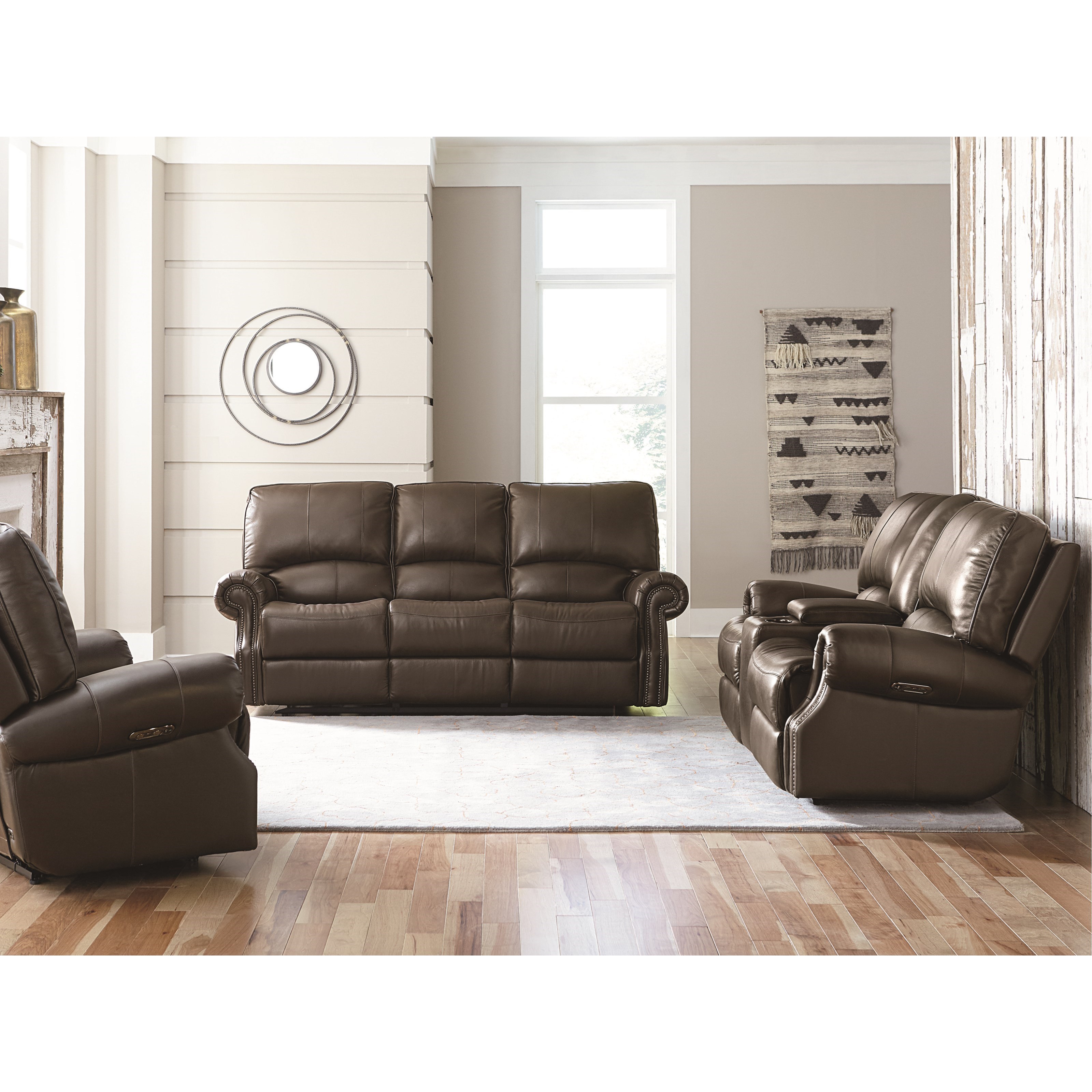 Bassett Prescott Transitional Power Motion Loveseat with USB Charging